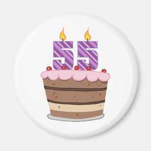 Imán 55 años en el pastel de cumpleaños