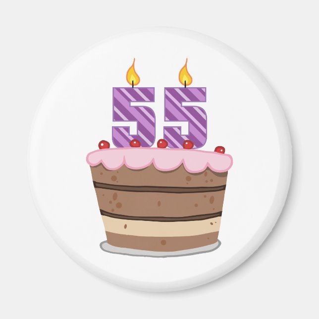 Imán 55 años en el pastel de cumpleaños (Frente)