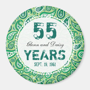 Imán 55.o Modelo esmeralda de Paisley del aniversario