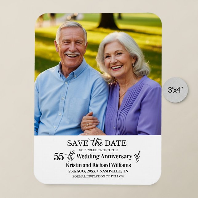 Imán 55th Wedding Anniversary Save the Date Photo (Subido por el creador)