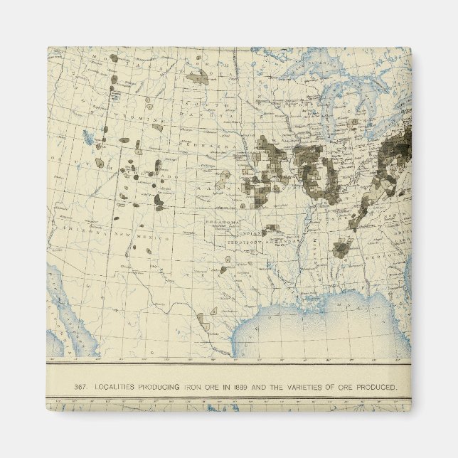 Imán 58 carbón 1890, mineral de hierro 1889 (Frente)