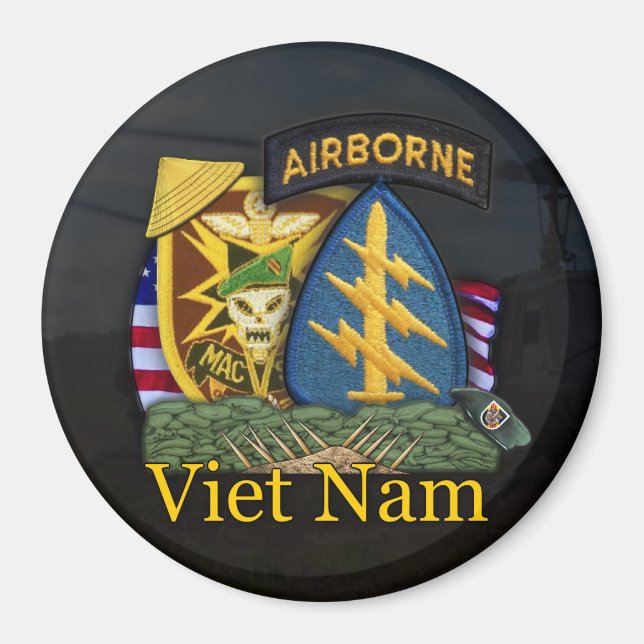 Imán 5.ª boina verde mac v sog vietnam Magnet (Frente)
