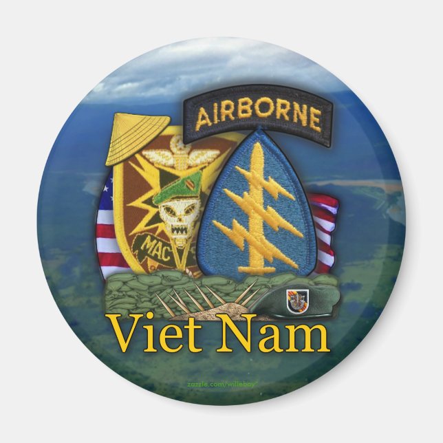 Imán 5.ª boina verde macv sog vietnam vets Magnet (Frente)