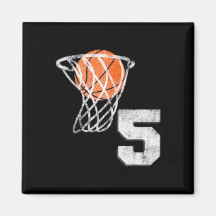 Imán 5.º Básquetbol de cumpleaños niños de cinco años