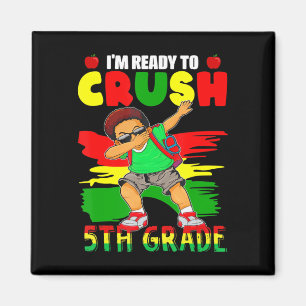Imán 5.º grado Dabbing Black African Boys Back to Schoo