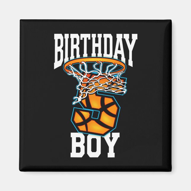 Imán 5.º Regalo de baloncesto de cumpleaños de niños de (Frente)