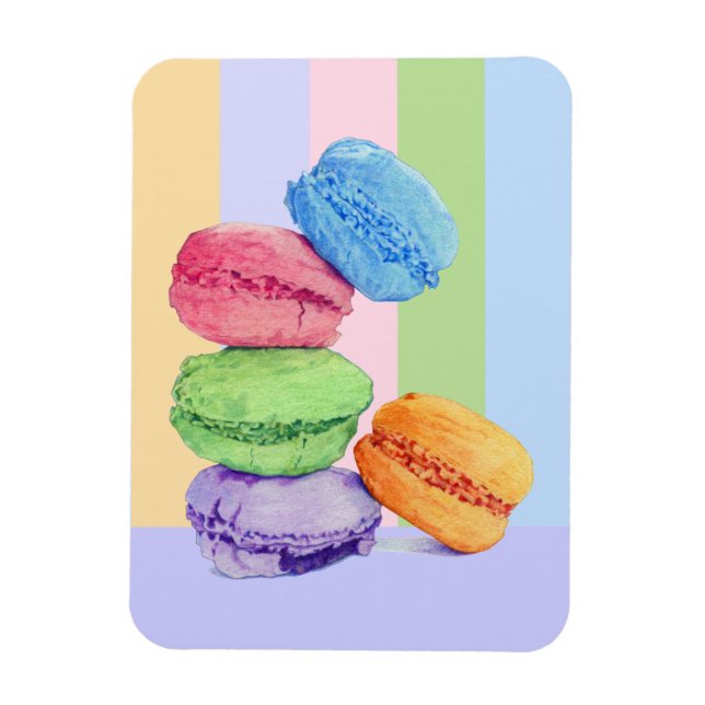 Imán 5 Macarons stripes Flexi Magnet (Vertical)