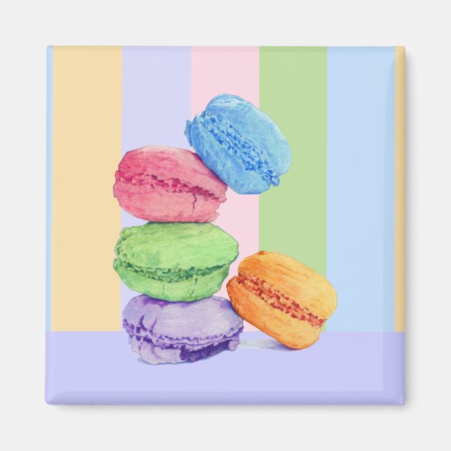 Imán 5 Macarons stripes Magnet (Frente)