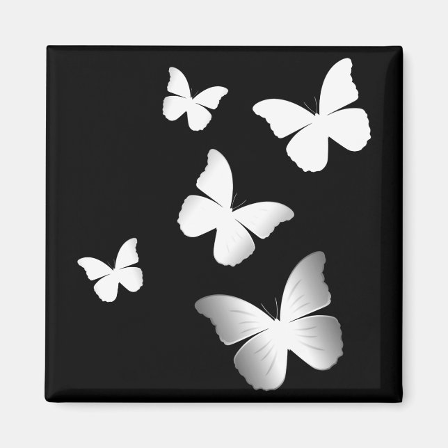 Imán 5 mariposas blancas (Frente)