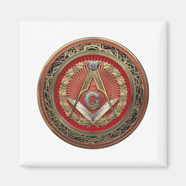 Imán [600] Master Mason - Gold Square & Compass (Frente)
