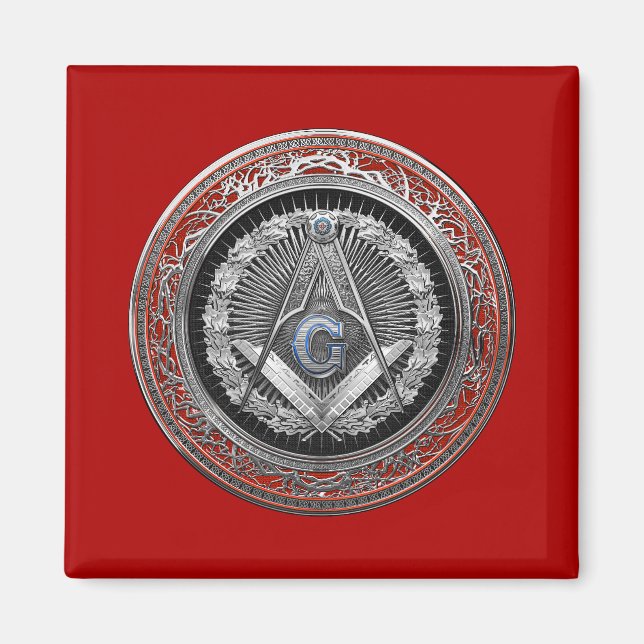 Imán [600] Master Mason - Silver Square & Compass (Frente)