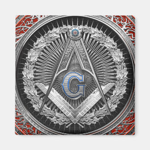 Imán [600] Master Mason - Silver Square & Compass