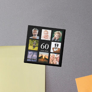 Imán 60.º collage de fotos de la fiesta de cumpleaños n