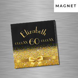Imán 60.º monograma elegante de oro negro
