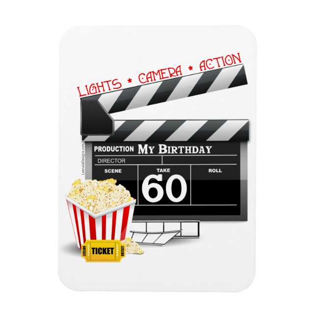 Imán 60.º tema de la película de cumpleaños (Vertical)
