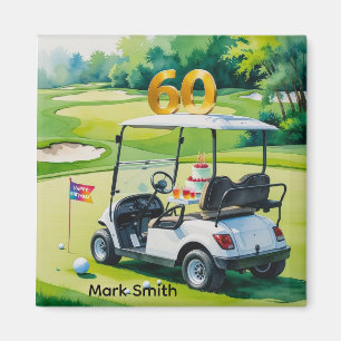 Imán 60 Aniversario del Golf con Carro de Golf sobre la