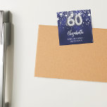 Imán 60 años estrellas de plata azul marino<br><div class="desc">Para una fiesta de cumpleaños número 60. Un color de fondo azul marino con estrellas falsas de plata. El color azul es desigual. Añade tu nombre,  texto. Se puede usar como recordatorio de Save the Date para tus invitados,  el favor de la fiesta o como un placer.</div>