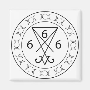 Imán 666 Lucifers sigil Black