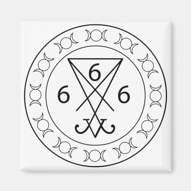 Imán 666 Lucifers sigil Black (Frente)