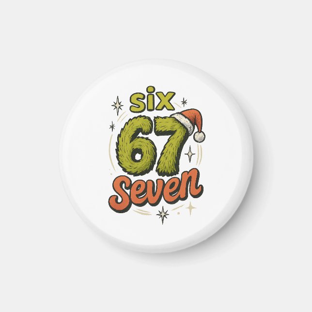 Imán 67, 6-7 meme, 6 7 funny, 67 christmas (Frente)