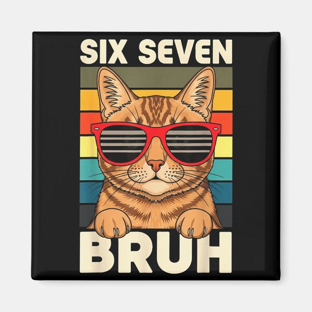 Imán 67 Animals Funny 67 Brainrot Youth Kids Cat 67  (Frente)