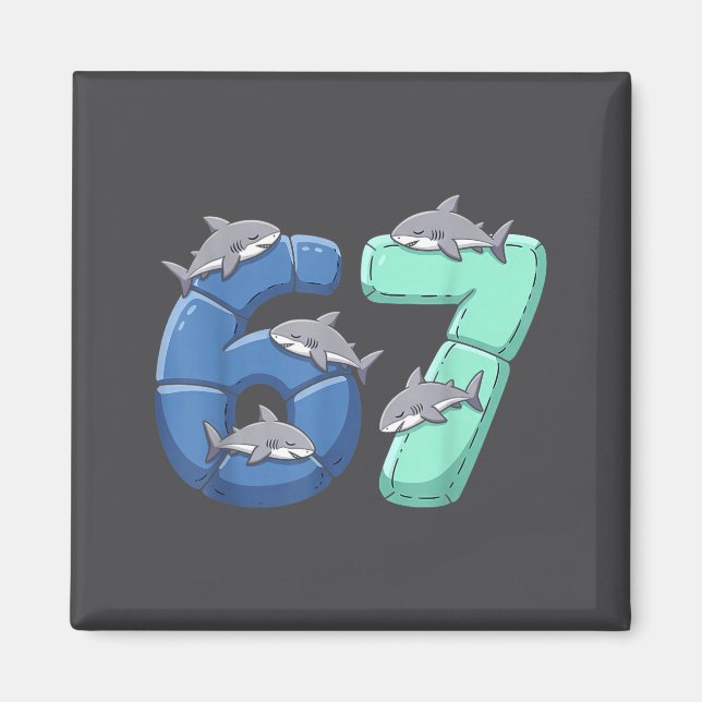 Imán 67 Animals Funny 67 Brainrot Youth Kids Shark 67  (Frente)