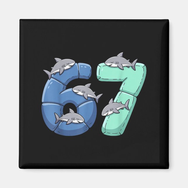 Imán 67 Animals Funny 67 Brainrot Youth Kids Shark 67  (Frente)