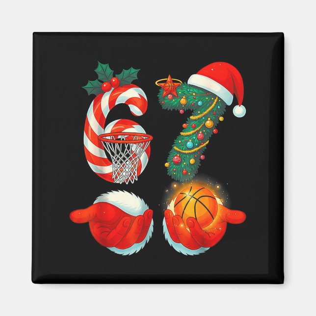 Imán 67 Baloncesto Santa Seis Siete Meme Navidad Srt M (Frente)