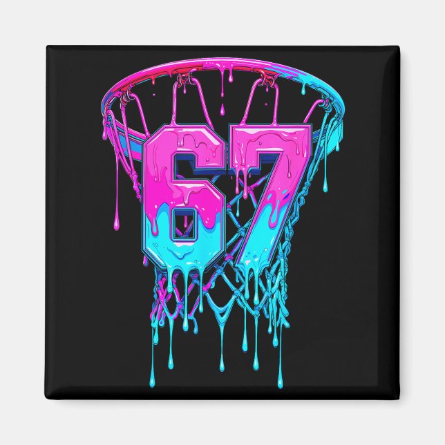 Imán 67 Basketball Drip Six Seven Funny  (Frente)