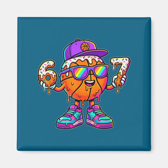 Imán 67 Basketball Drip Six Seven Funny Meme Gen Alpha  (Frente)