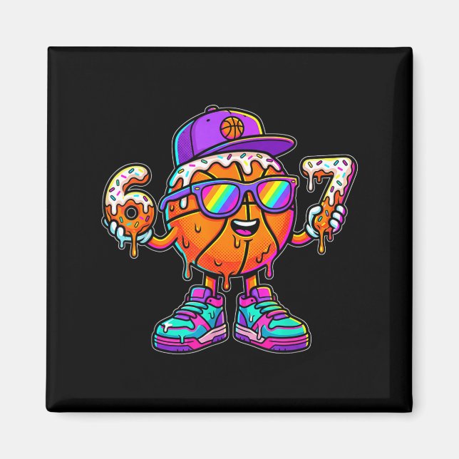 Imán 67 Basketball Drip Six Seven Funny Meme Gen Alpha  (Frente)
