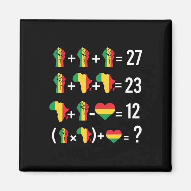 Imán 67 Black History Month Maps Hands Math Equation Te (Frente)
