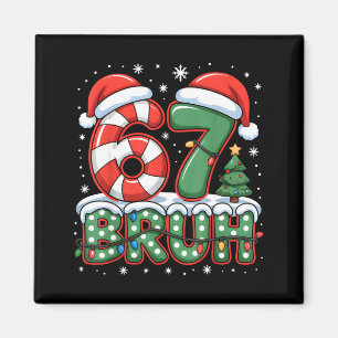 Imán 67 Bruh Diseño Divertido De Navidad Para Las Fiest