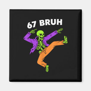 Imán 67 Bruh Halloween Dabbing Esqueleto Meme 6 7 Númer