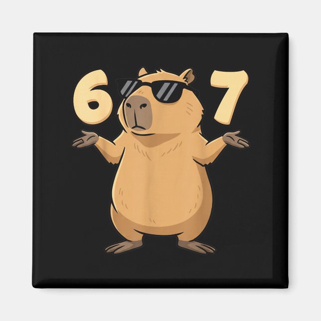 Imán 67 Capybara Meme 6 7 Aesthetic For Kids Young Adul (Frente)