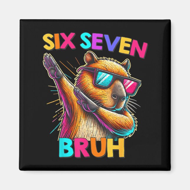Imán 67 Capybara Meme Seis Siete Bruh Niños Capybara Ni (Frente)