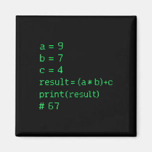 Imán 67 Código Meme Python Resultado Humor Geek Seis Si