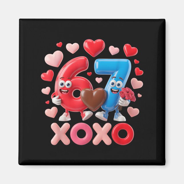 Imán 67 Cute Six Seven Gen Meme Couple Anniversary Vale (Frente)