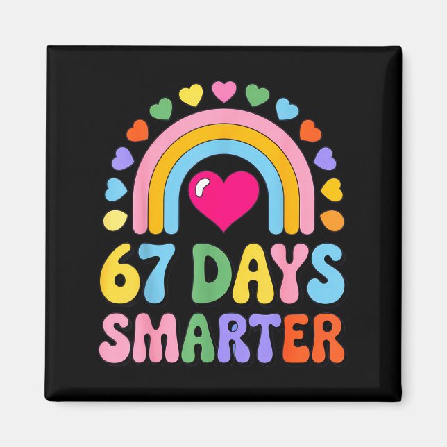 Imán 67 Days Smarter Happy Teacher Back To School Celeb (Frente)