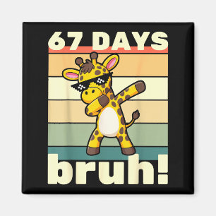 Imán 67 Días De Escuela Bruh Funny Meme Niños Dabbin
