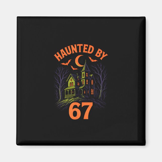 Imán 67 Disfraz de Halloween Brainrot Profesor 6-7 Meme (Frente)