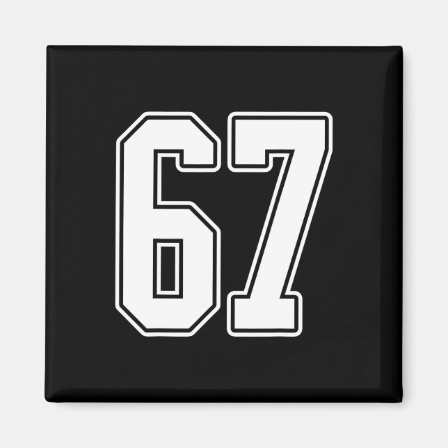 Imán #67 Esbozo blanco número 67 Estíl de Jersey de los (Frente)