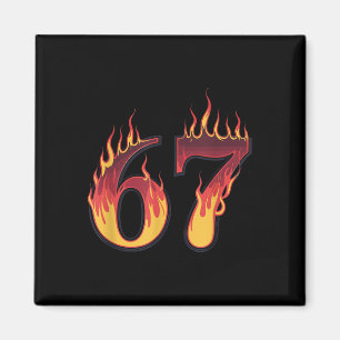 Imán 67 Flames Divertido Seis Siete Gen Alfa Meme Argot