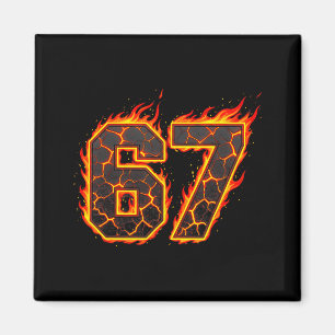 Imán 67 Flames Meme Seis Siete Fuego Divertido Gen Alph