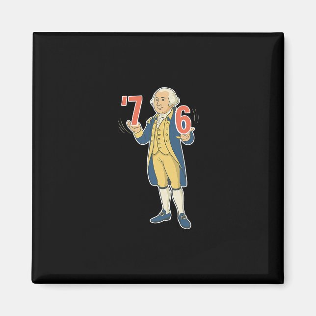 Imán 67 Funny George Washington Meme Six Seven Gen Alph (Frente)