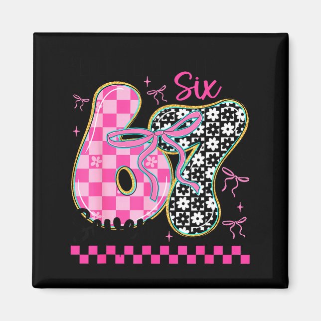 Imán 67 Funny Meme Filled With Hearts Six Seven Valenti (Frente)