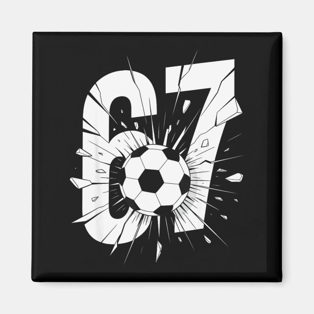 Imán 67 Fútbol Seis Siete 6 7 Meme 67  (Frente)