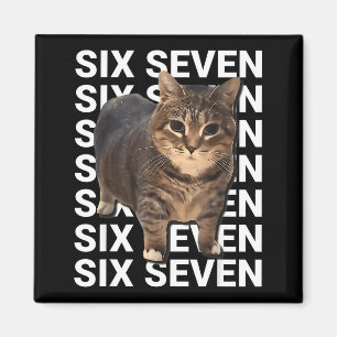 Imán 67 Gato Divertido Seis Siete Meme Gen Z Alpha Humo