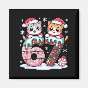 Imán 67 Gatos Kawaii Divertidos Meme Navidad Helado Got