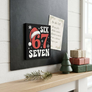 Imán 67 Gorro de Santa Navidad Seis Siete Frases Divert